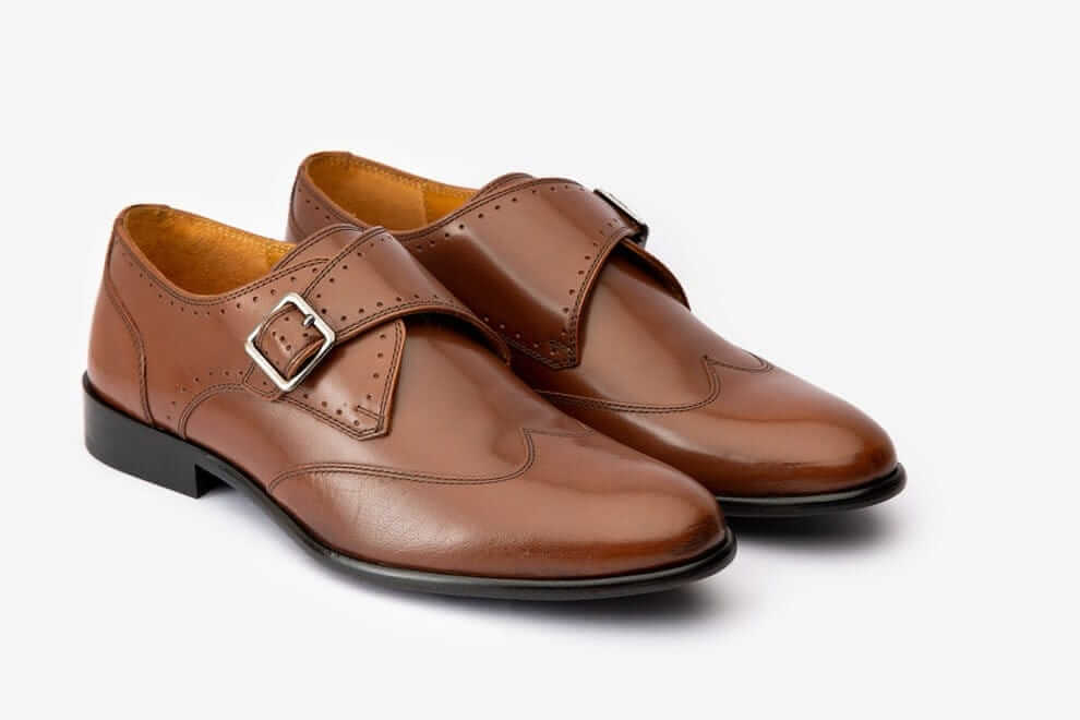 Winst Tan Monkstrap Leather Shoes