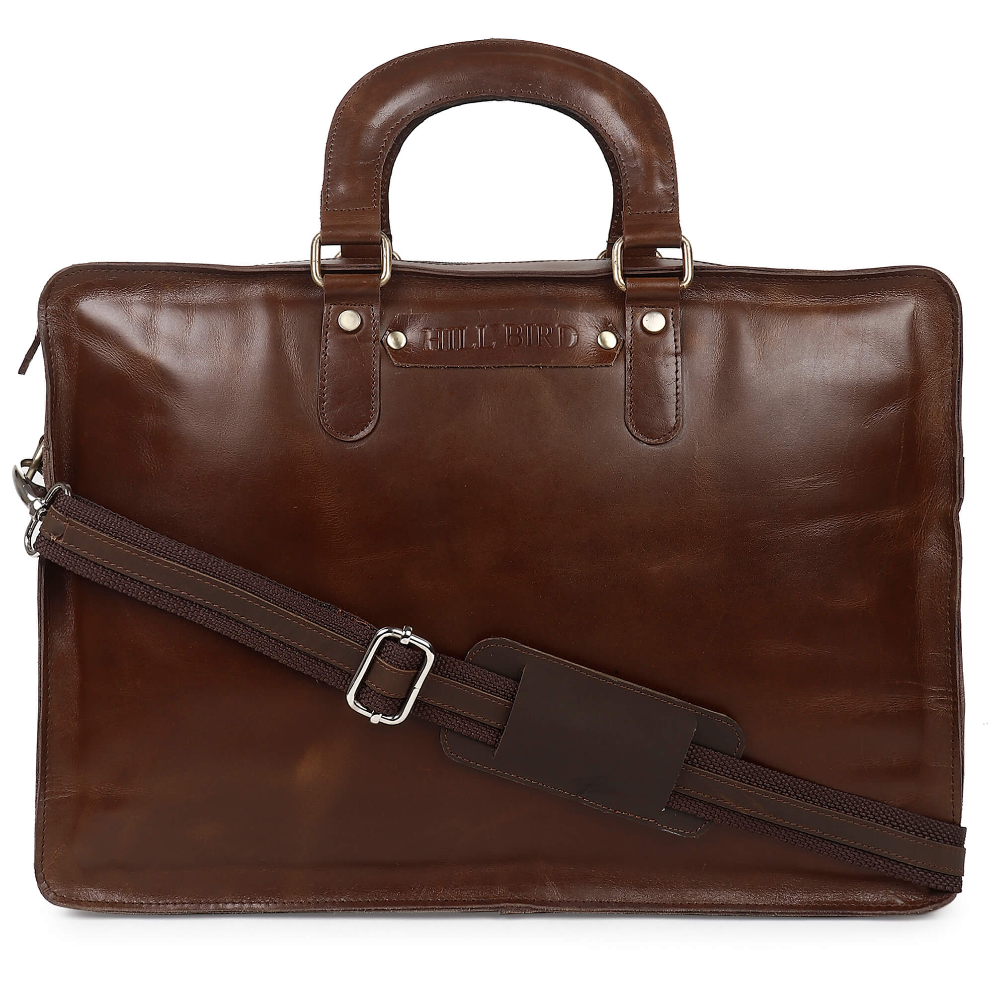 HILLBIRD Henzo Brown Leather Laptop Bag
