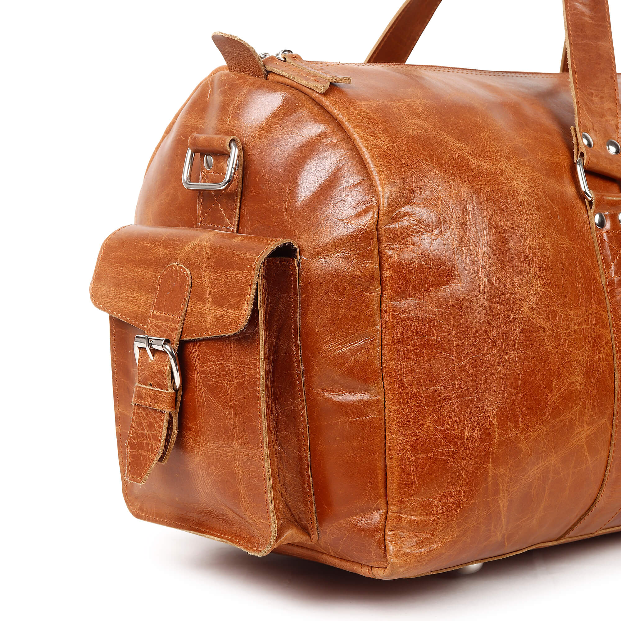 HILLBIRD Aurcal Tan Leather Duffle Bag