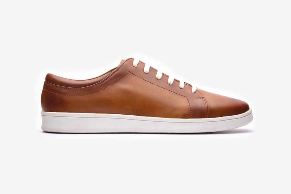 Kylo Tan Premium Handpainted lace-up Leather Sneaker