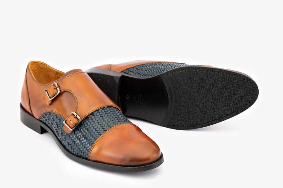 Spite Premium tan Handpainted Monkstrap Leather Shoe