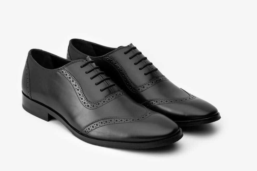 Riyn Black formal Oxford lace-up leather shoe