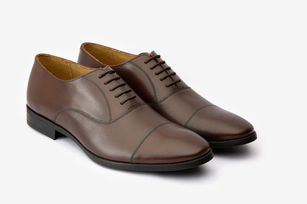 Larc Brown Lace-up Oxford Leather Shoe for Men