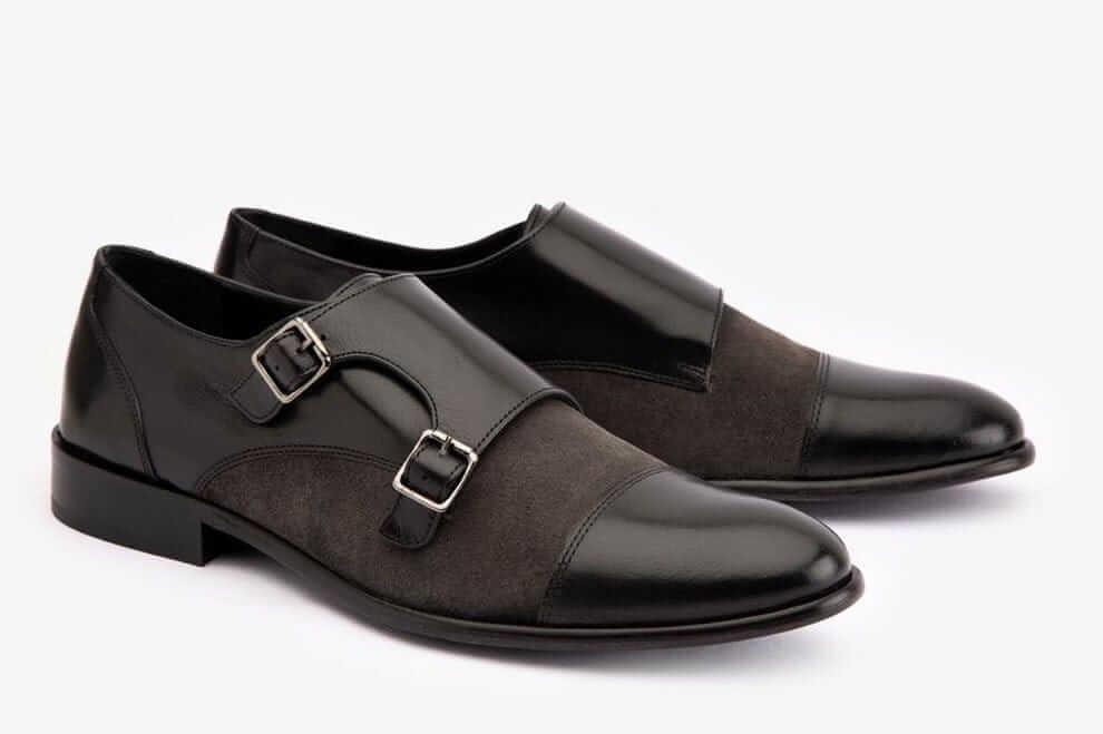 Vilon Black & Brown Monkstrap Shoes
