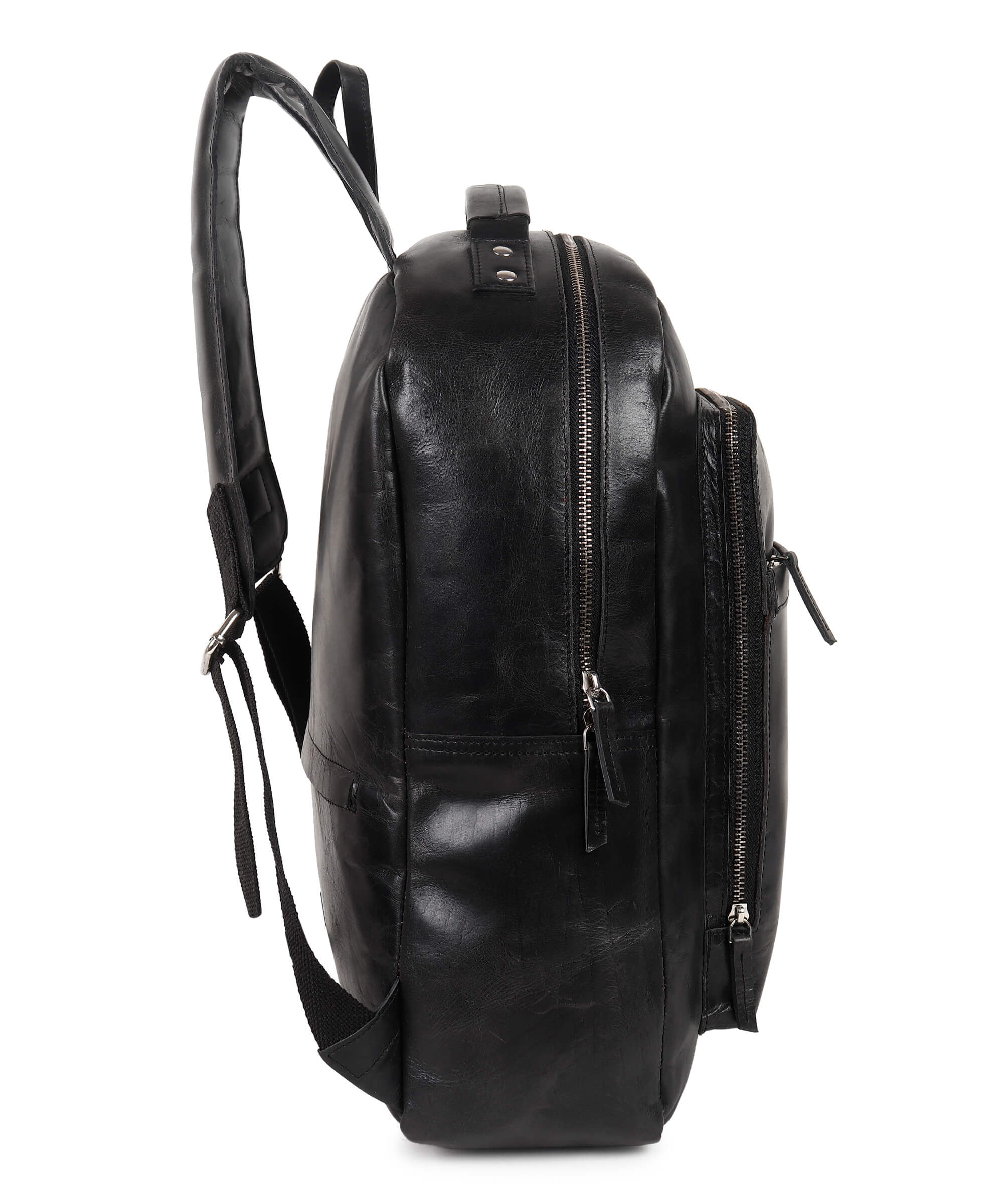 HILL BIRD Deylon Black Leather Backpack