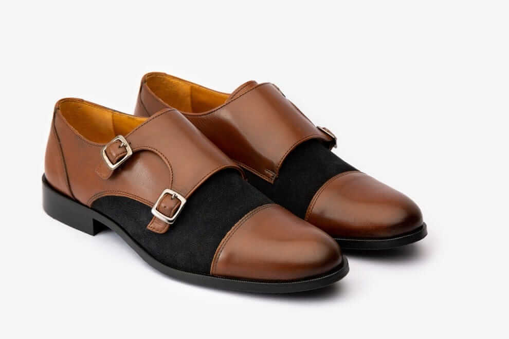 Roln Black & Brown Monkstrap shoes
