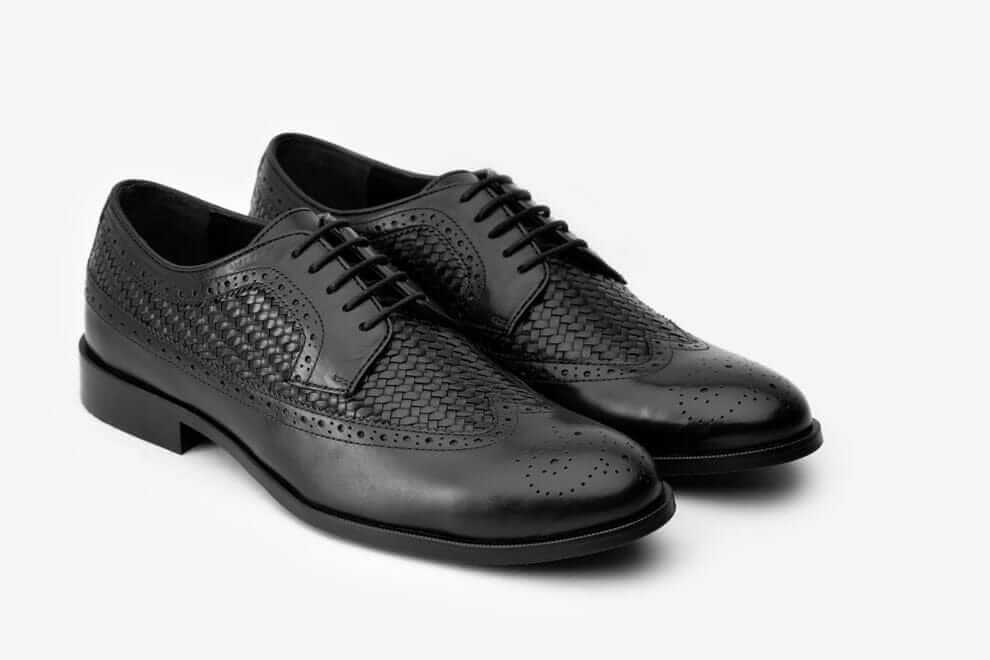 Wilon Premium Black lace-up Derby Leather Shoe